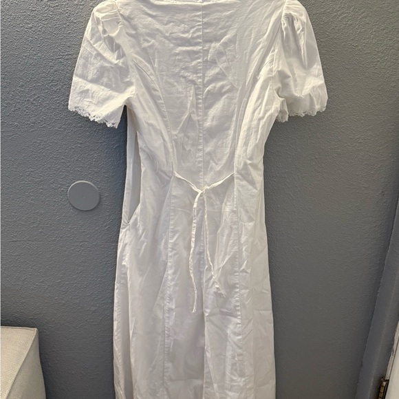 Reformation Alida Organic Cotton White Midi Dress with Button Detail - Picture 5 of 5